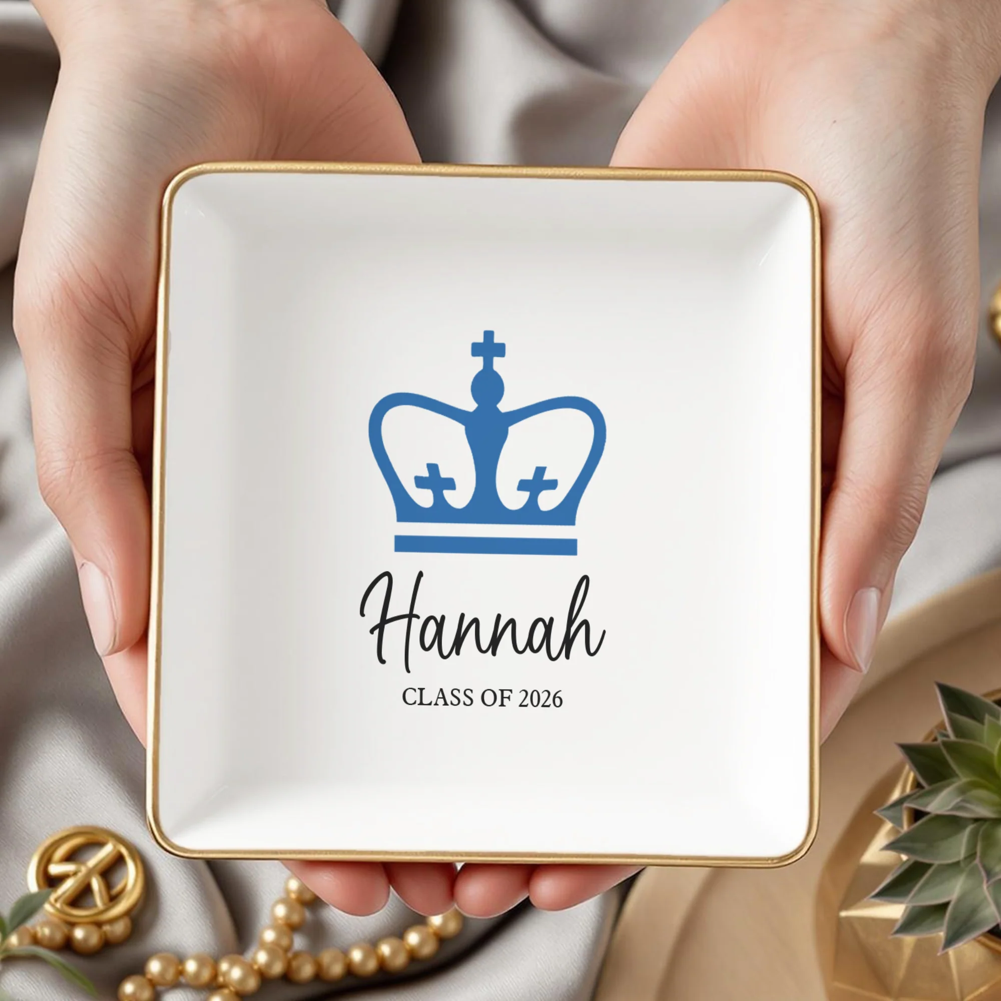 Custom College Logo Graduation Class Of 2026 Jewelry Ring Dish LM32 899407 - Image 5