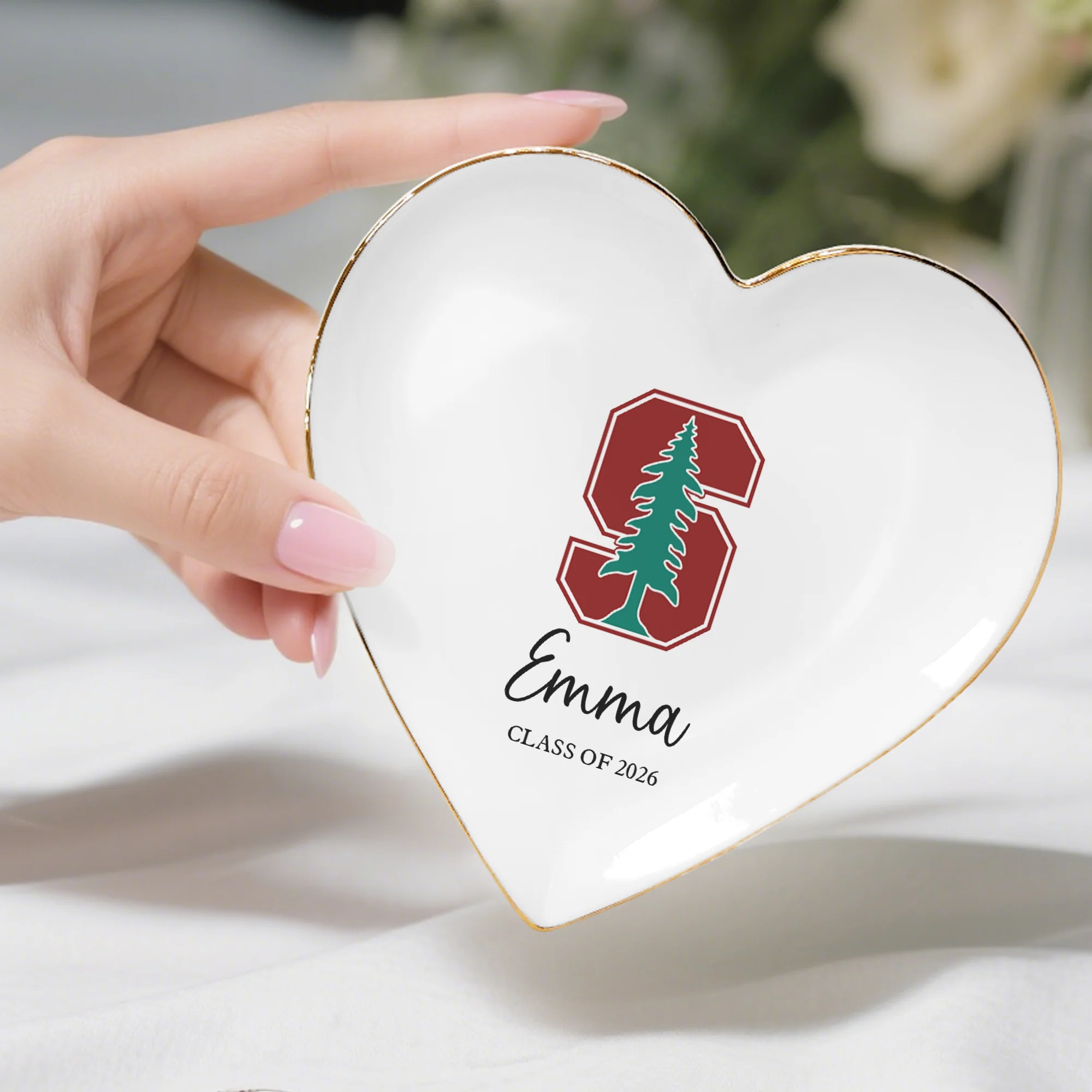 Custom College Logo Graduation Class Of 2026 Jewelry Ring Dish LM32 899407 - Image 7