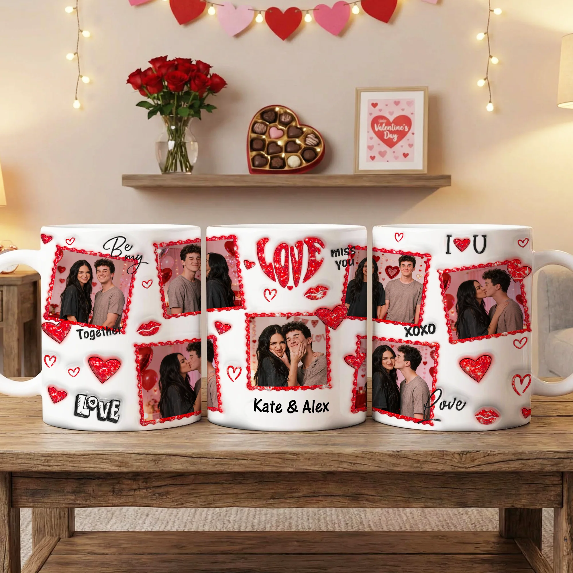 Custom Couple Photo 3D Inflated Valentine Mug Gift For Couple LM32 897569 - Image 3