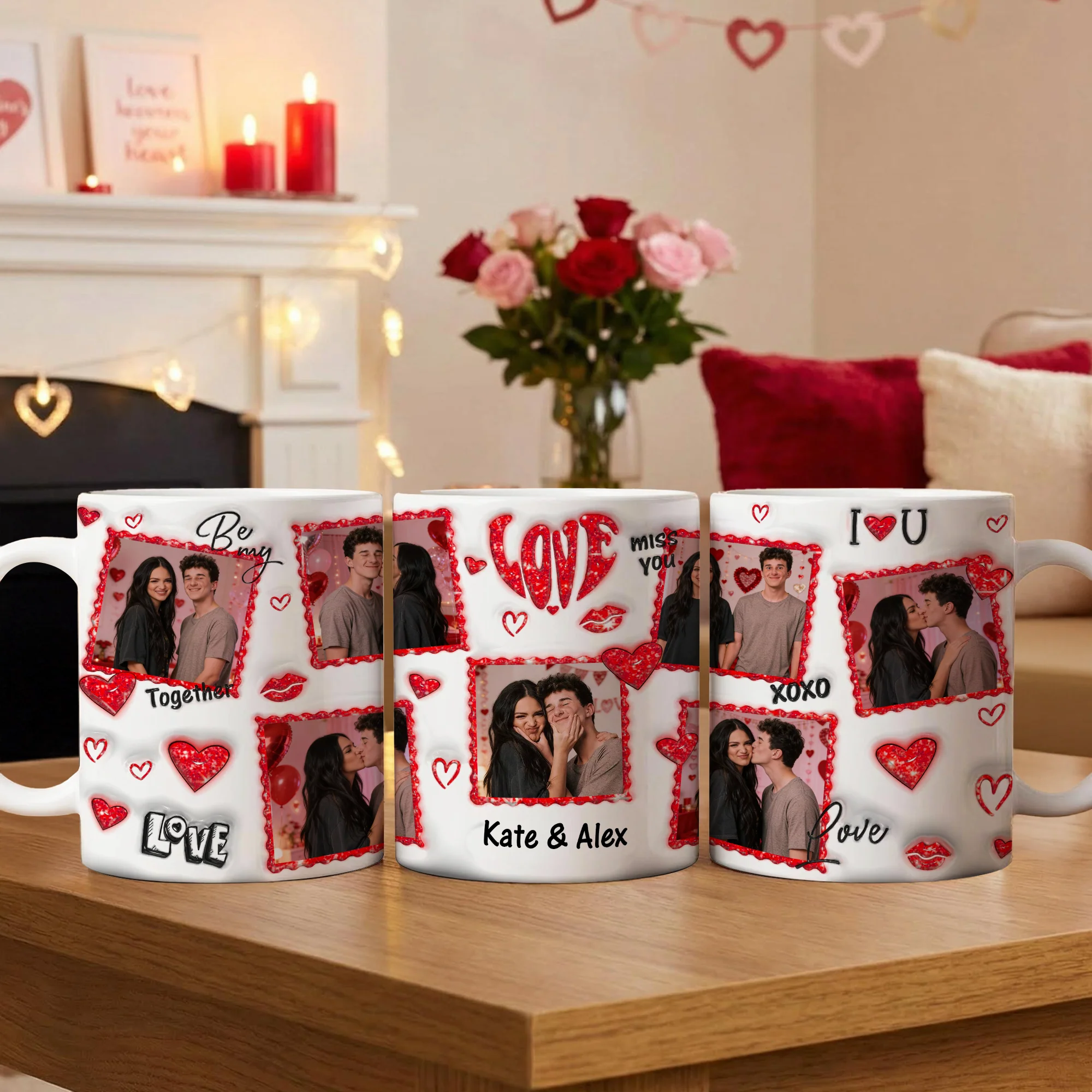 Custom Couple Photo 3D Inflated Valentine Mug Gift For Couple LM32 897569 - Image 4