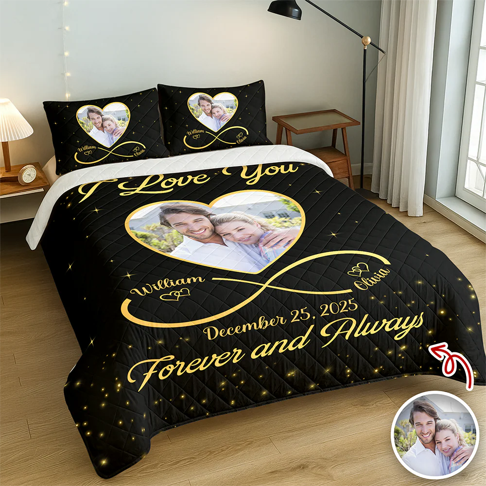Custom Couple Photo Bedding Set Gift For Valentine CH07 899762 - Image 2