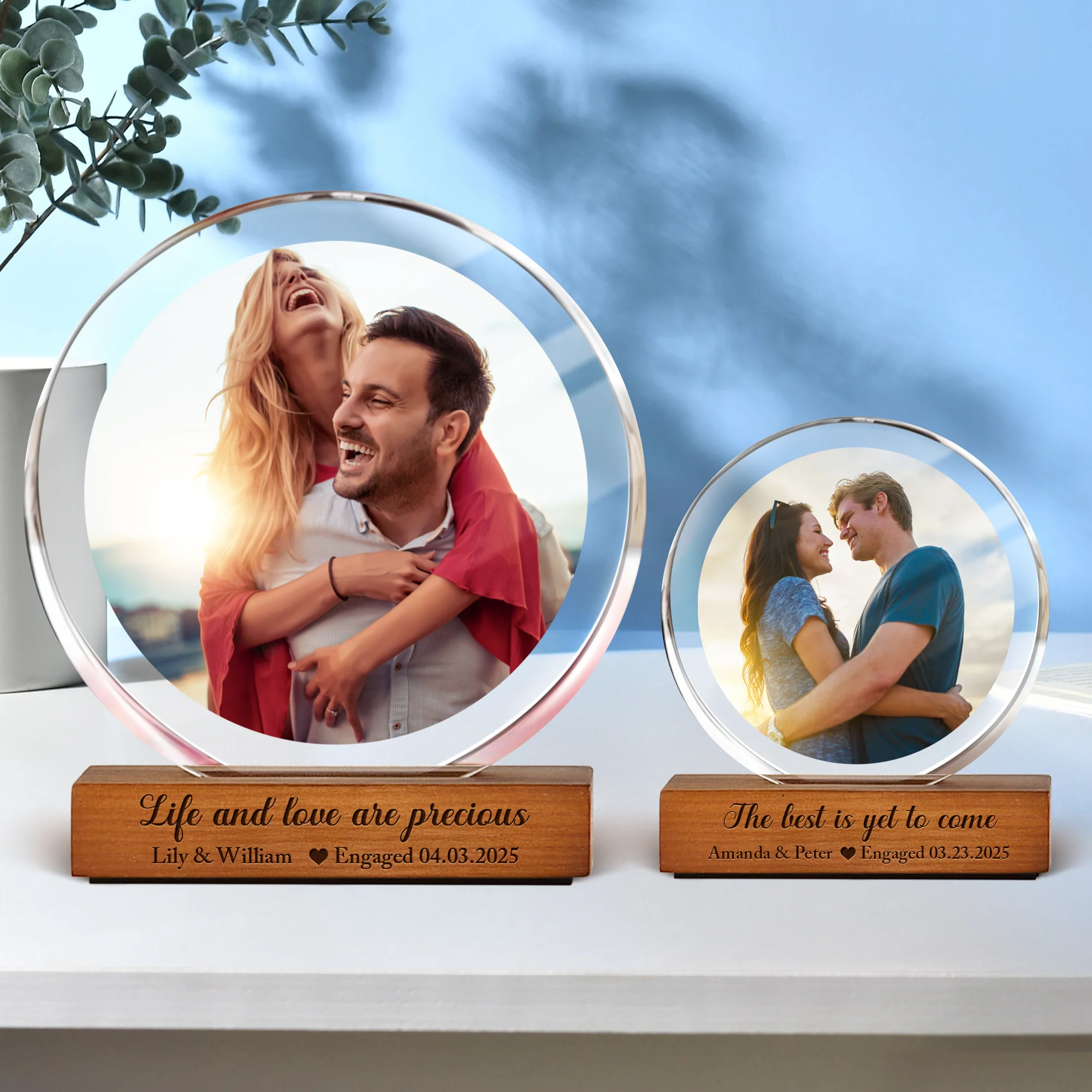 Custom Couple Photo The Best Is Yet To Come Round Acrylic Frame Block Engagement Gifts for Couple HA75 892850 - Image 5