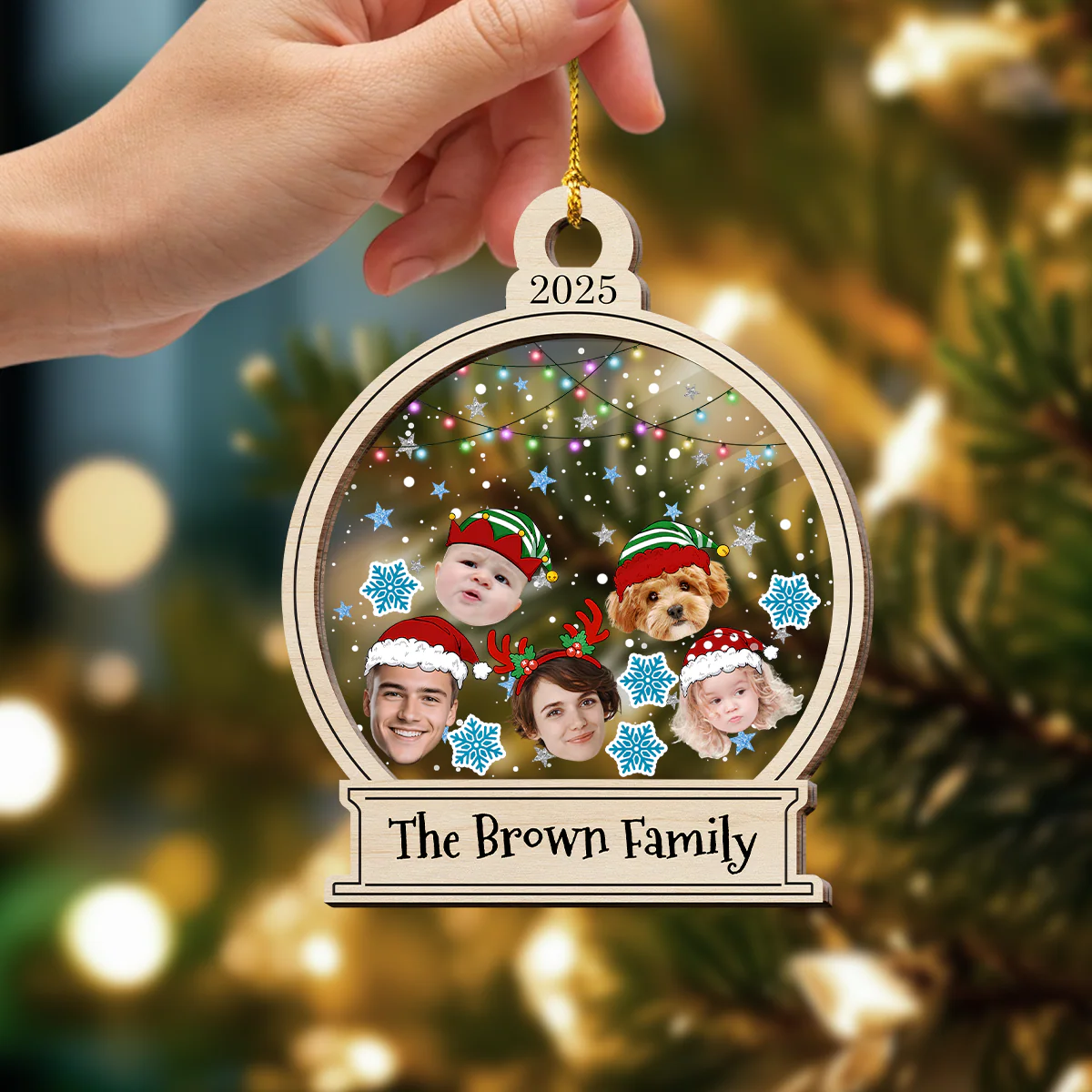 Custom Cute Family Face Photo Personalized Shaker Ornament Christmas Gift For Family CH07 896914 - Image 5