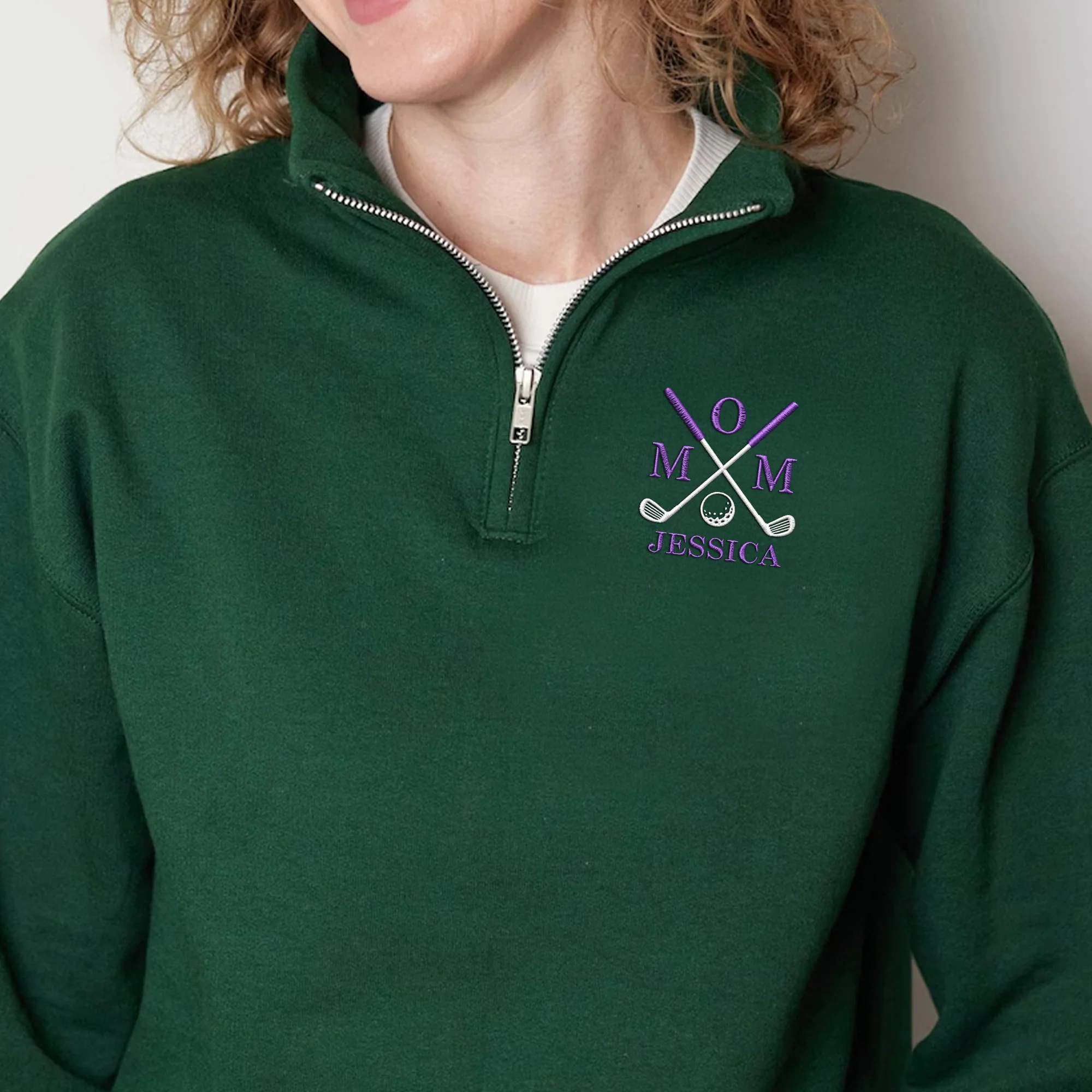 Custom Dad Mom Golf Embroidered Quarter Zip Sweater Father’s Day Gift HO82 902296 - Image 3