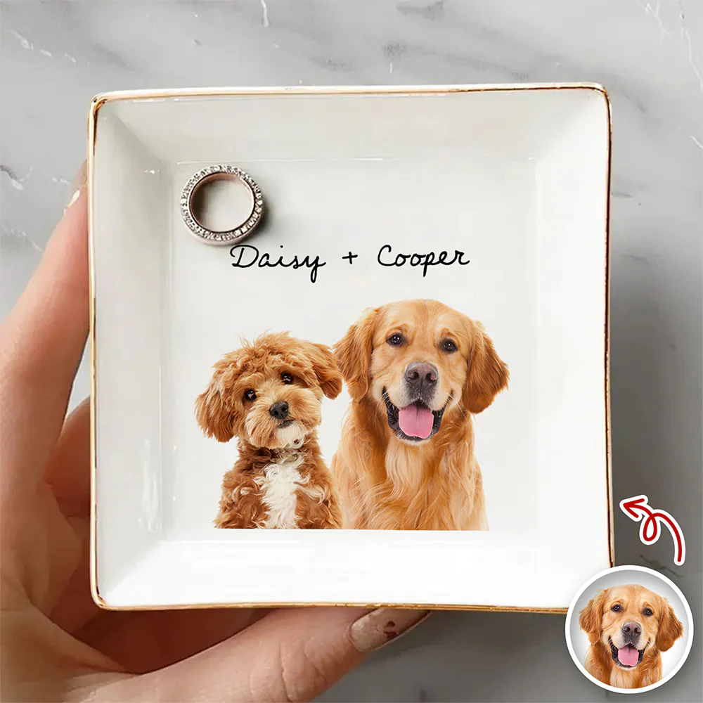 Custom Dog Cat Photo Jewelry Dish Gift for Pet Lovers HA75 898408 - Image 4