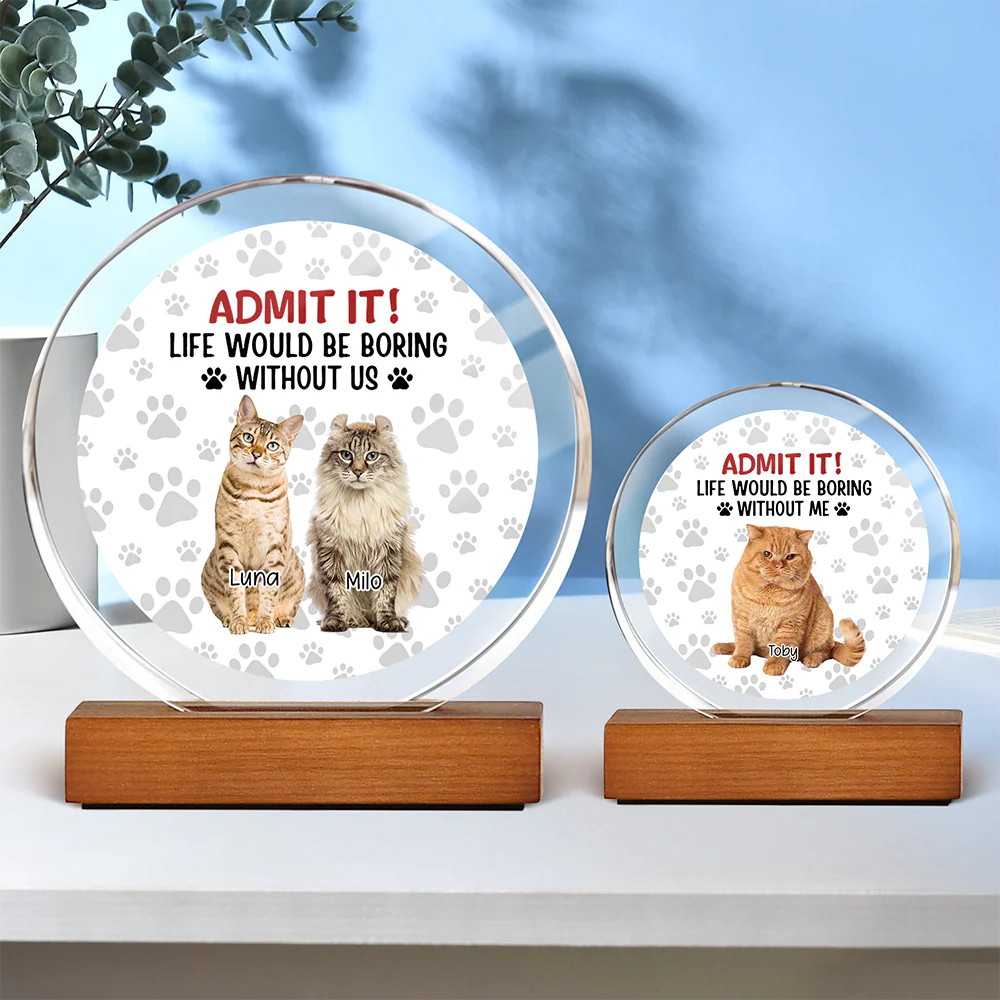 Custom Dog Cat Photo Life Would Be Boring Without Me Round Acrylic Frame Block TH10 894061 - Image 6