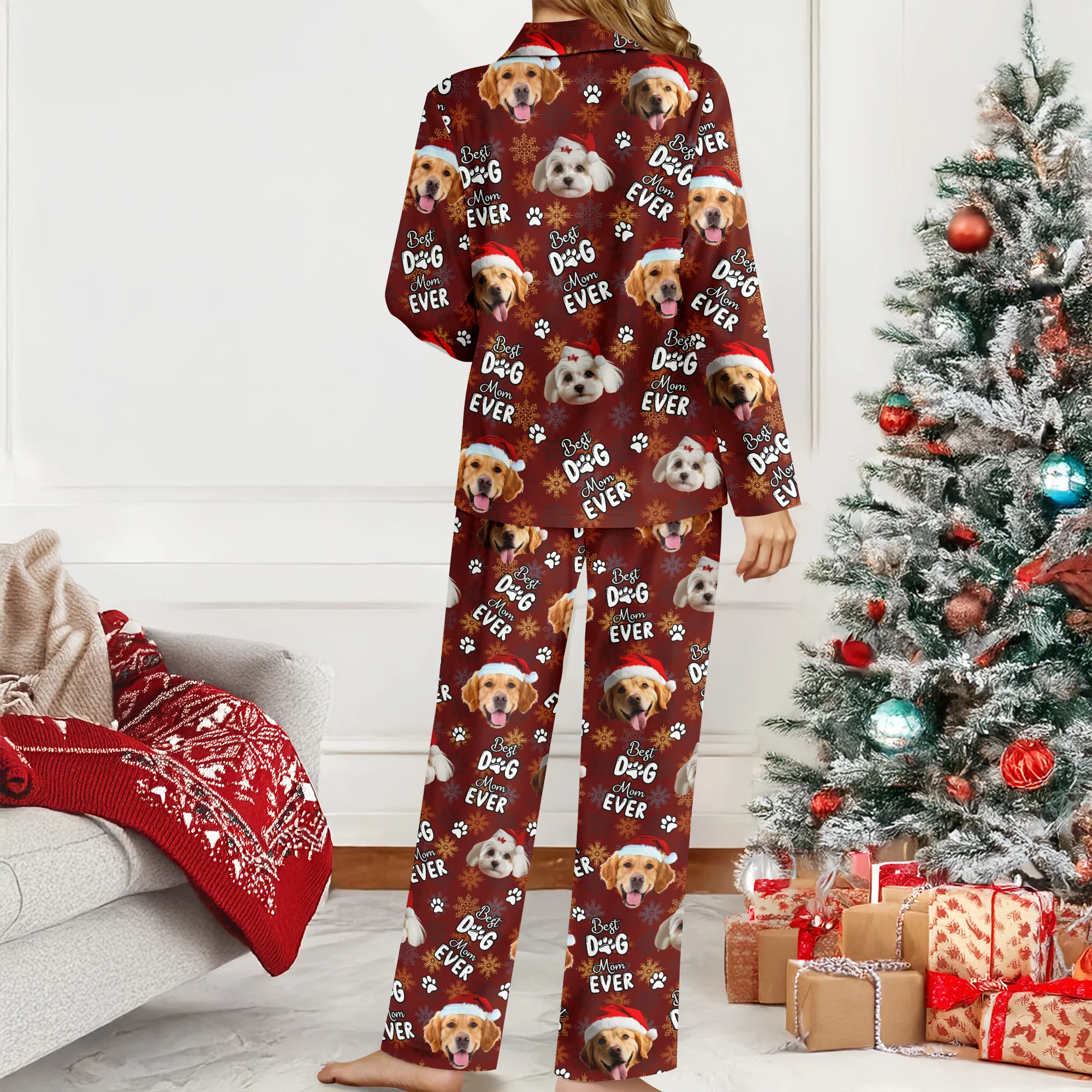 Custom Dog Face Cute Best  Dog Dad Ever Christmas Pajamas LM32 895749 - Image 8