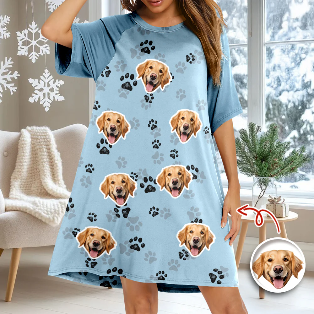 Custom Dog Face Photo Nightgown Gift For Dog Lovers CH07 910350 - Image 2