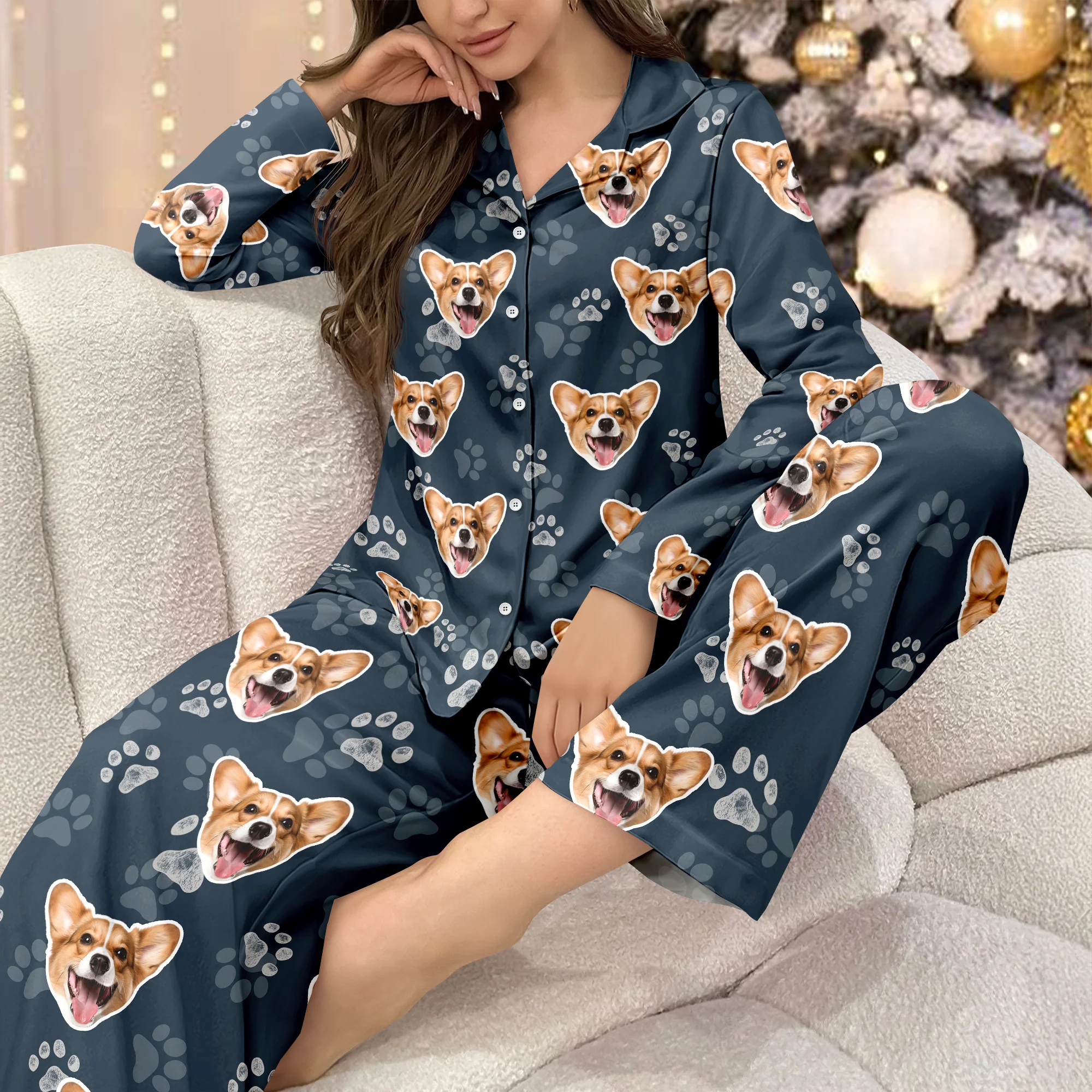 Custom Dog Face Photo Pajamas Christmas Gift For Dog Lovers CH07 896610 - Image 4