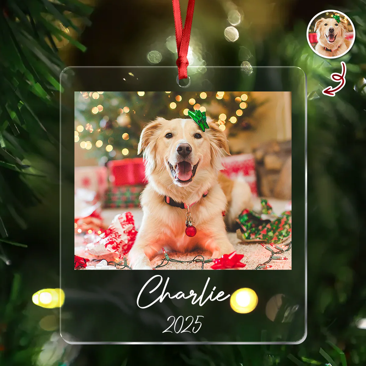 Custom Dog Photo Acrylic Ornament Christmas Gift For Dog Lovers LM32 895769 - Image 10