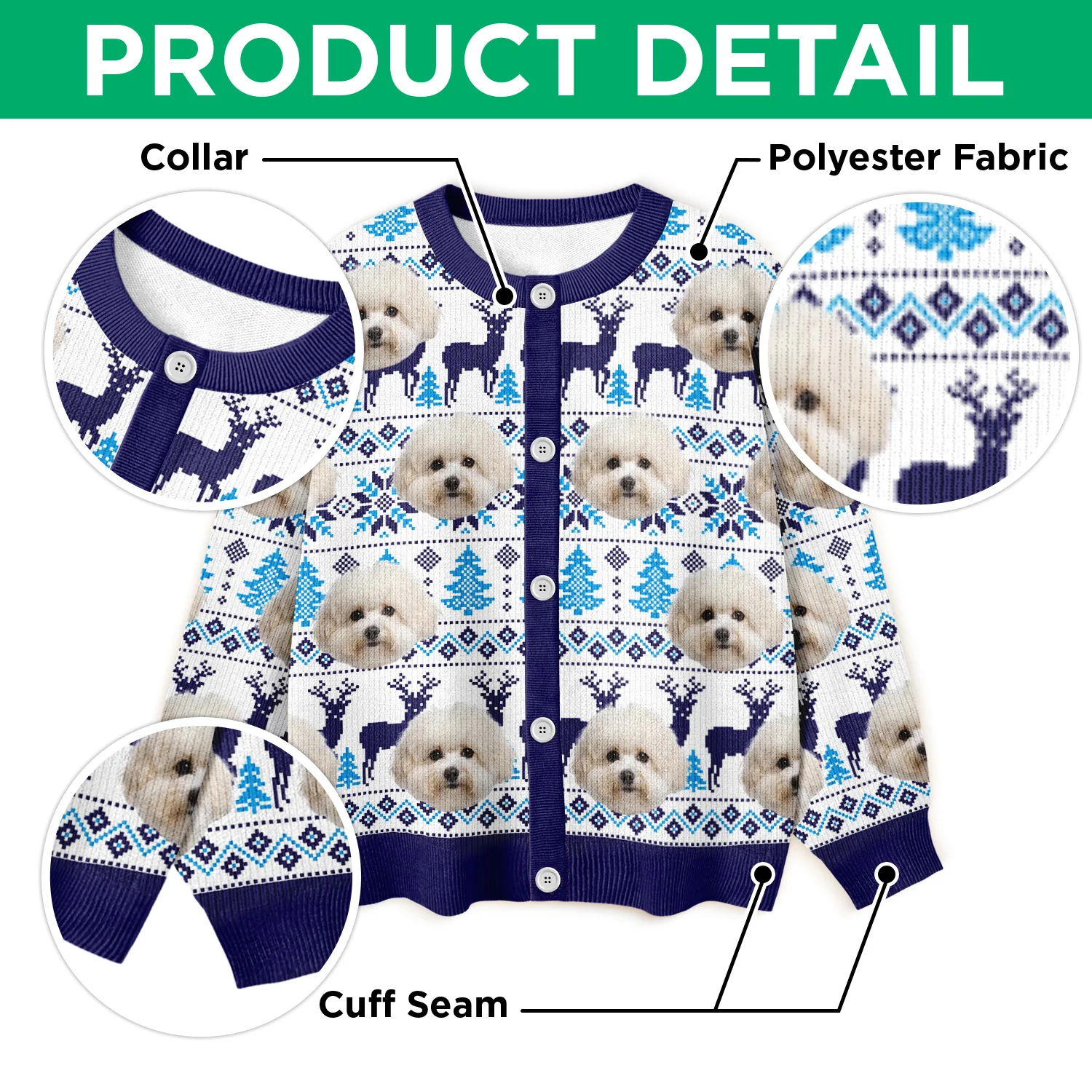 Custom Dog Photo Cardigan Gift For Dog Lovers LM32 897125 - Image 6