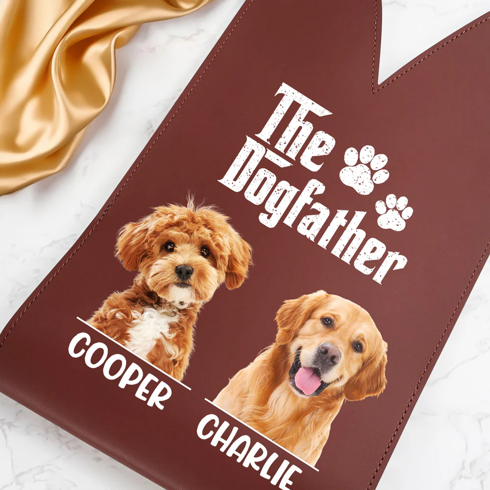 Custom Dog Photo The Dog Father Leather Wine Bag HA75 892912 - Image 4