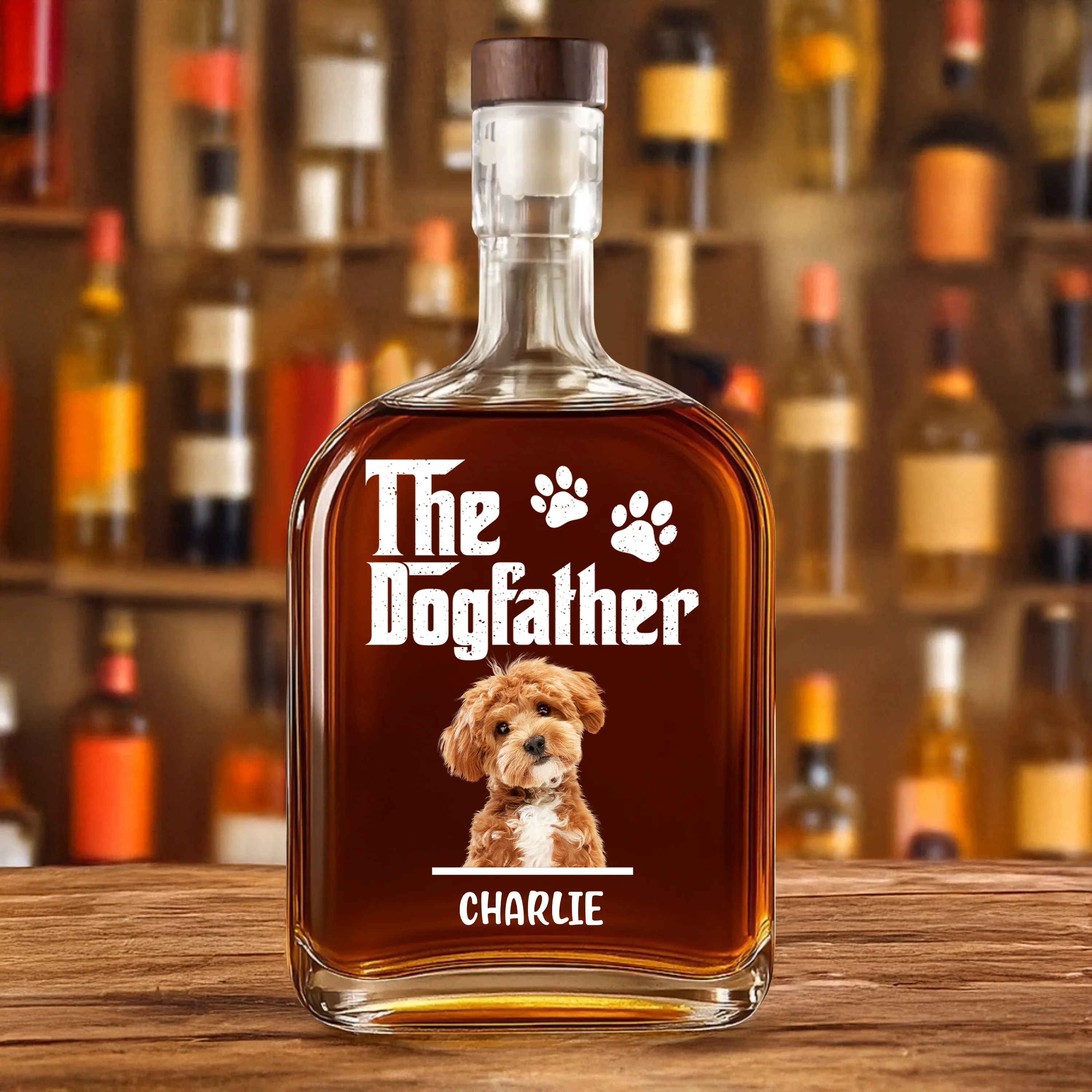 Custom Dog Photo The Dog Father Whiskey Bottle Gift For Father's Day LM32 893661 - Image 3