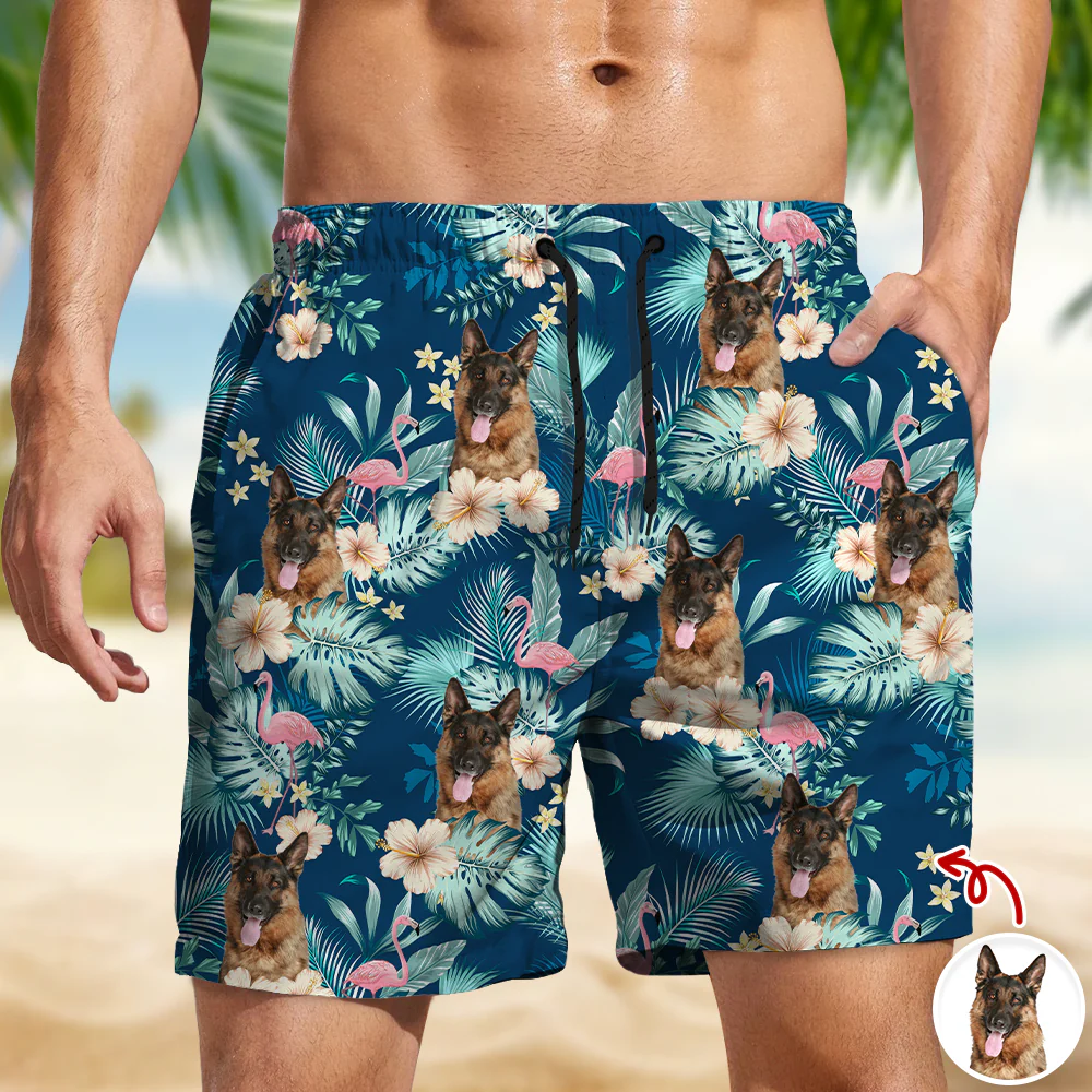 Custom Dog Photo Tropical Vacation Aloha Beach Short Gift For Dog Lover HO82 902632 - Image 4