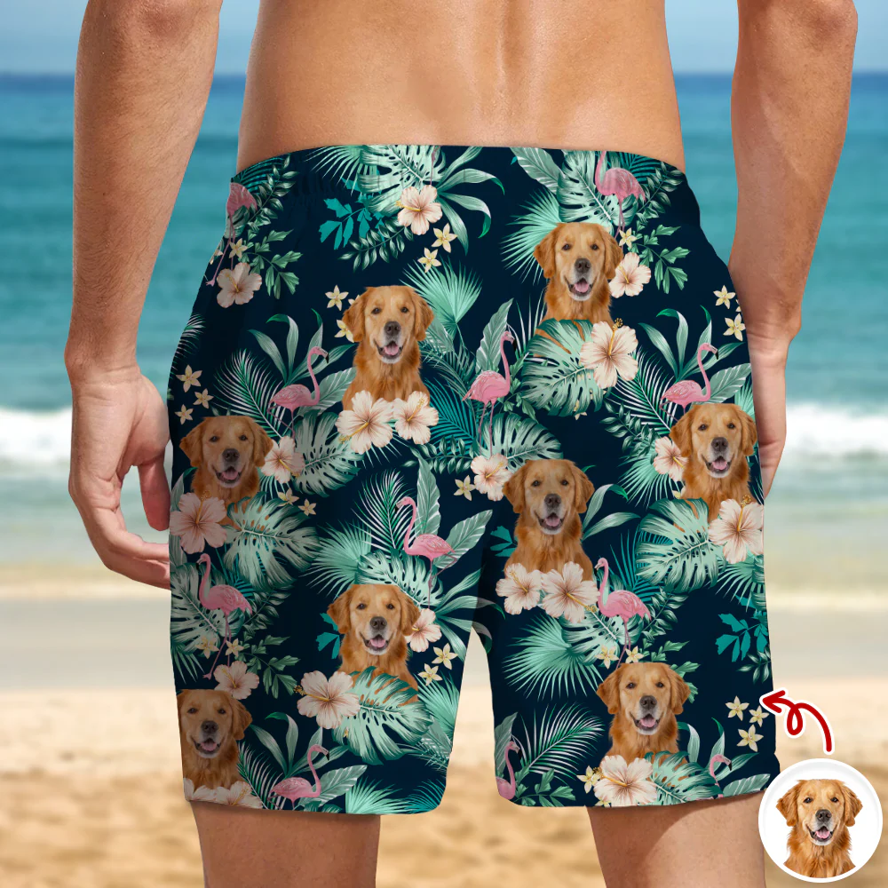 Custom Dog Photo Tropical Vacation Aloha Beach Short Gift For Dog Lover HO82 902632 - Image 5