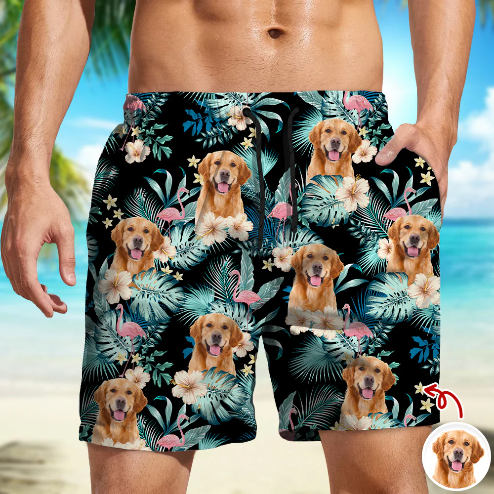 Custom Dog Photo Tropical Vacation Aloha Beach Short HO82 902388 - Image 2