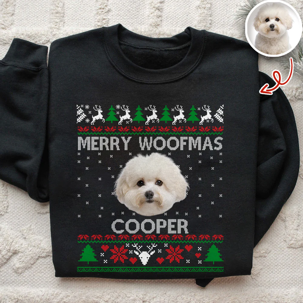 Custom Dog Photo Ugly Christmas Sweatshirt For Dog Lovers TH10 896219 - Image 8