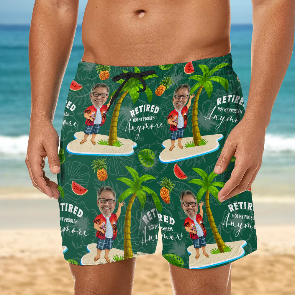 Custom Face All Over Print Beach Short Personalized Retirement Gift for Dad LM32 893499 - Image 4