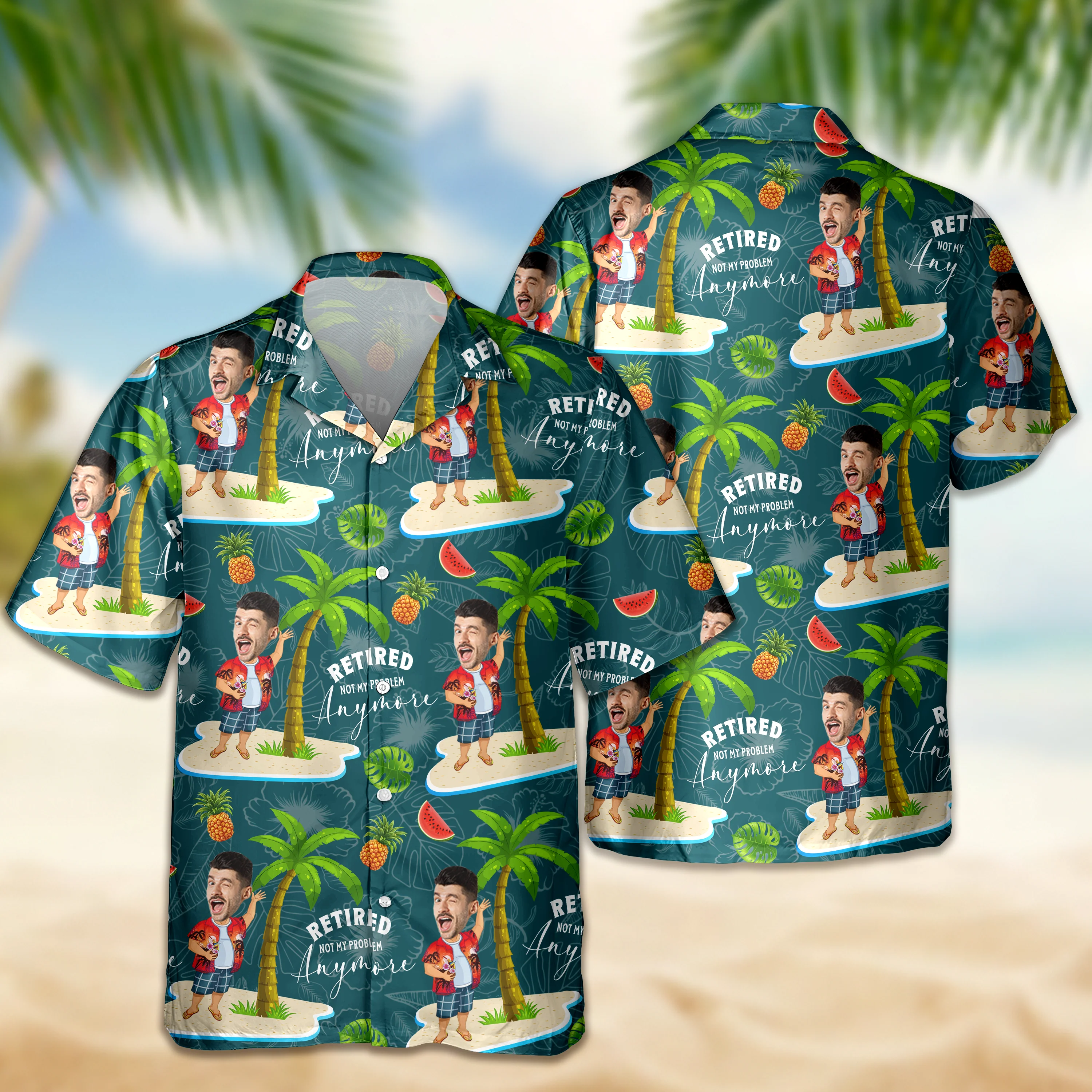 Custom Face All Over Print Hawaiian Shirt Personalized Retirement Gift for Dad LM32 893483 - Image 10