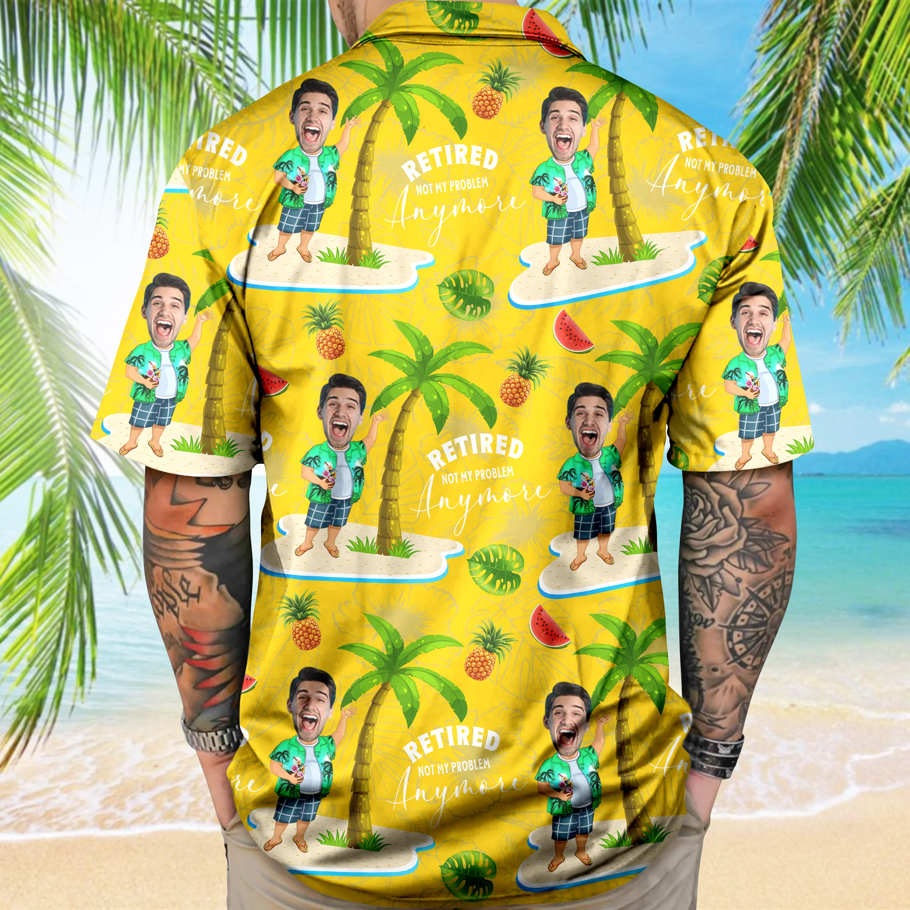Custom Face All Over Print Hawaiian Shirt Personalized Retirement Gift for Dad LM32 893483 - Image 7