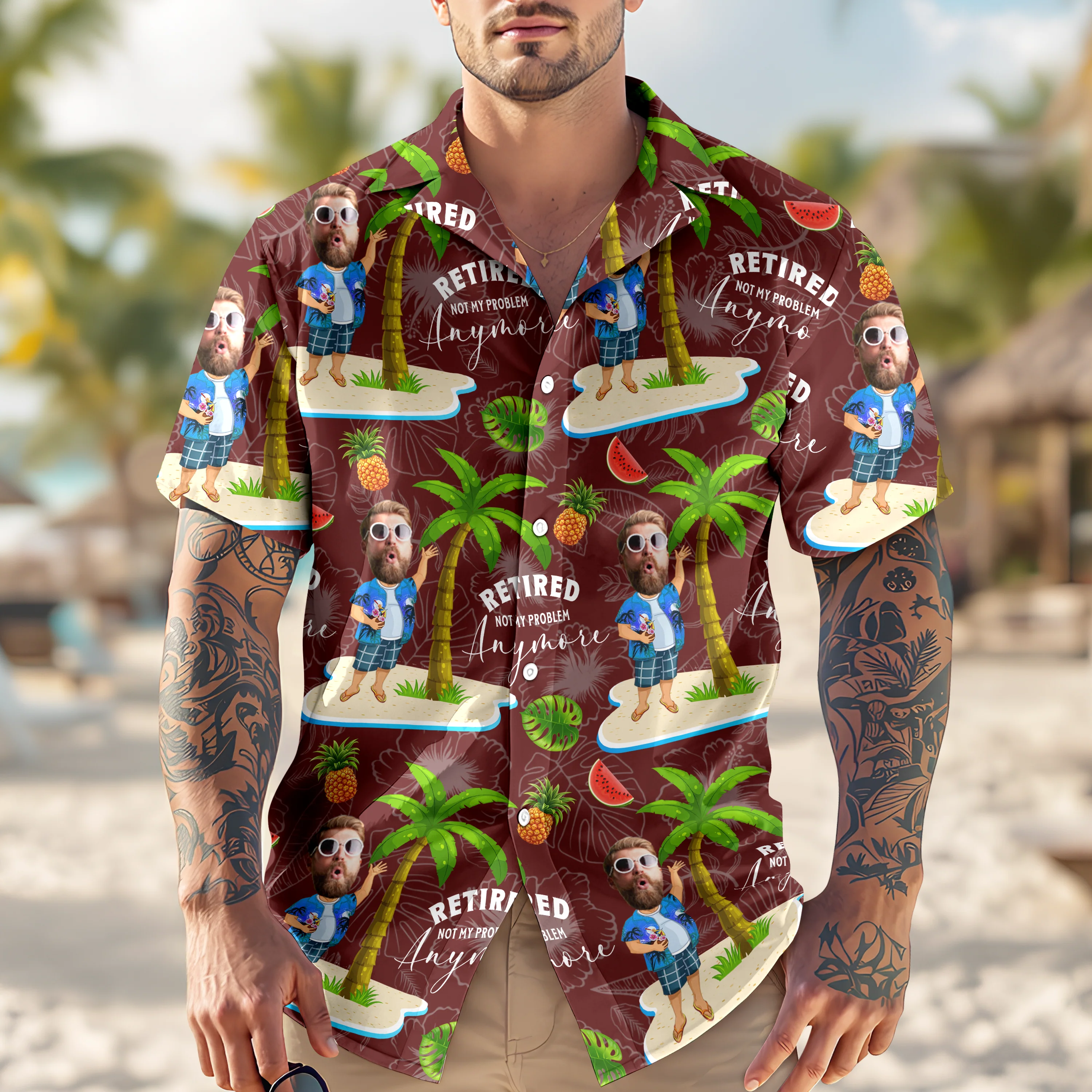 Custom Face All Over Print Hawaiian Shirt Personalized Retirement Gift for Dad LM32 893483 - Image 9