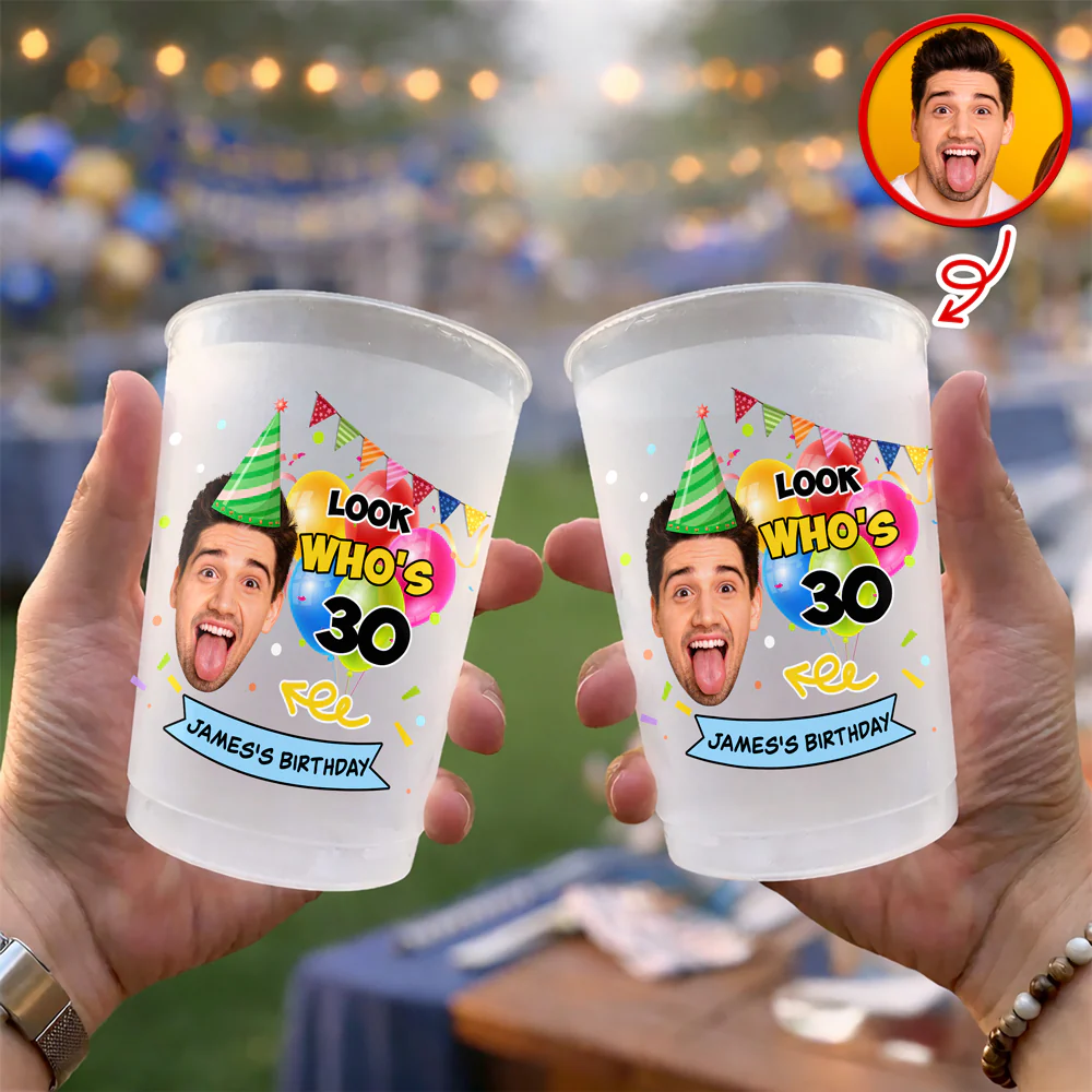 Custom Face Birthday Cups – Look Who’s 26 Personalized Photo Party Cups CH07 911304 - Image 3