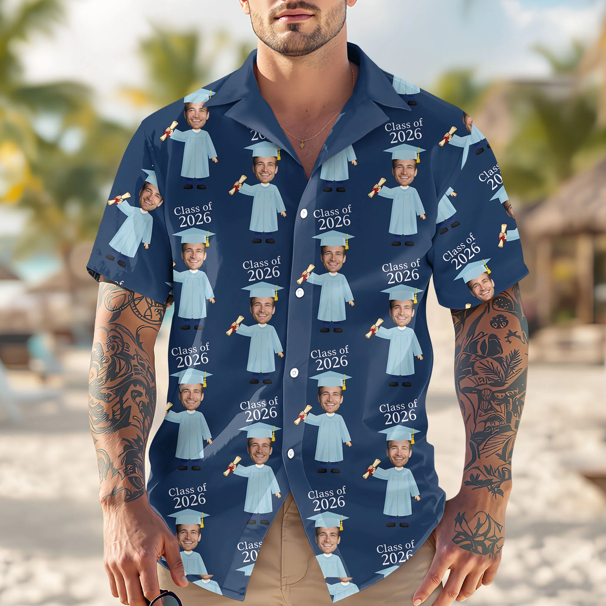 Custom Face Class of 2026 Graduation Hawaii Shirt HA75 920506 - Image 2