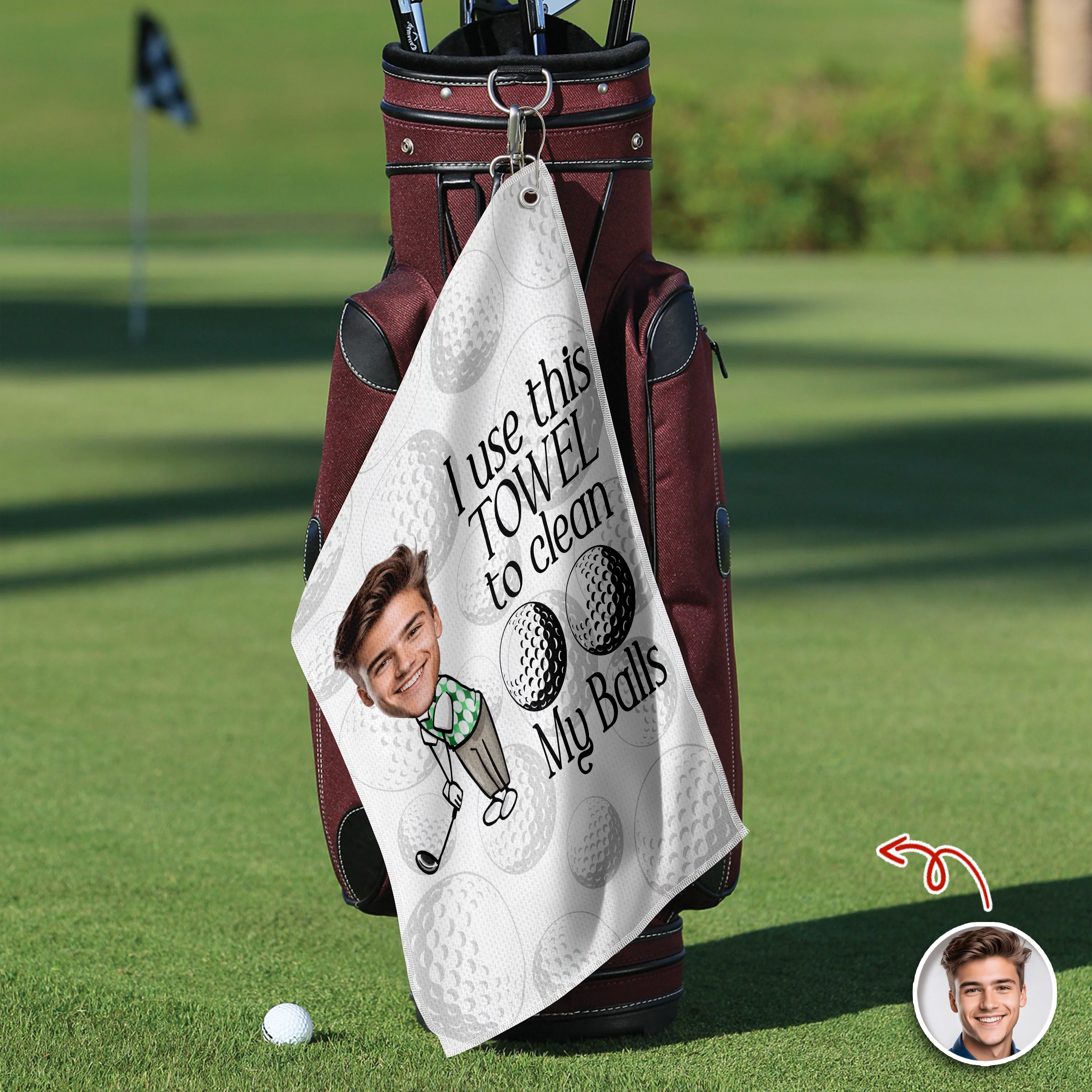 Custom Face I Use This Towel to Clean My Balls Personalized Golf Towel HA75 898682 - Image 8