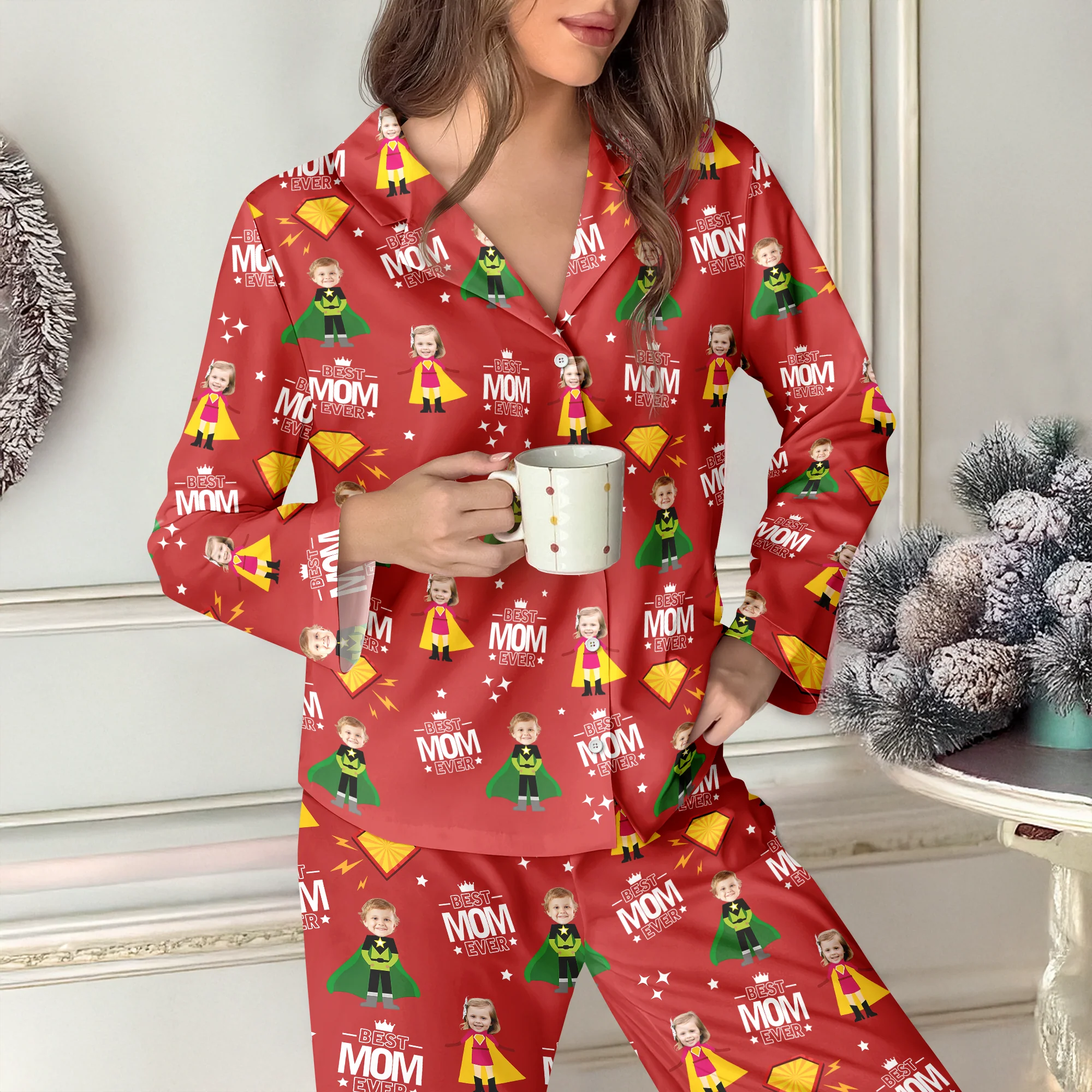 Custom Face Kid Best Mom Ever, Best Dad Ever Pajamas HA75 892878 - Image 10