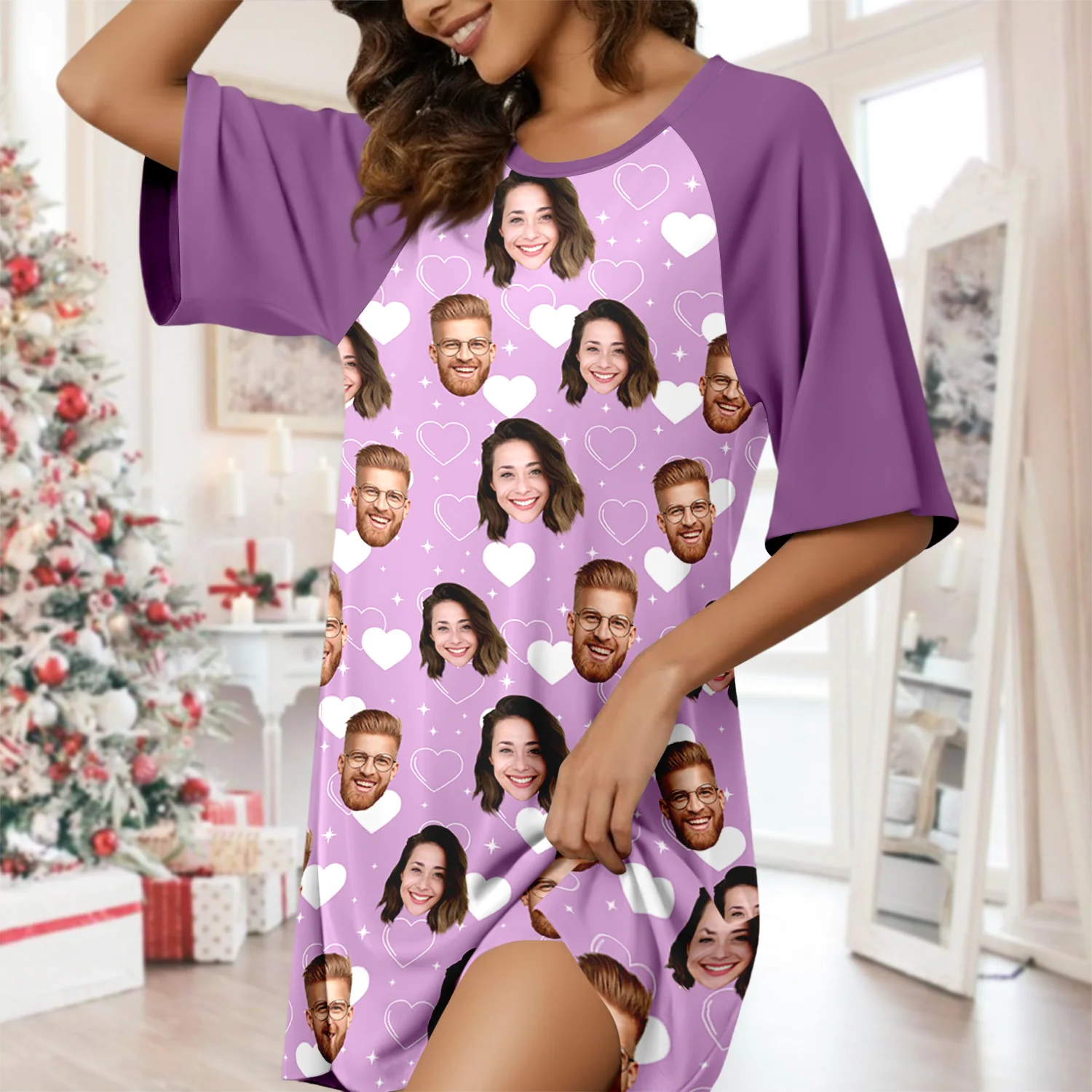 Custom Face Nightgown Valentine's Day Gift For Wife, Girlfriend CH07 910362 - Image 9