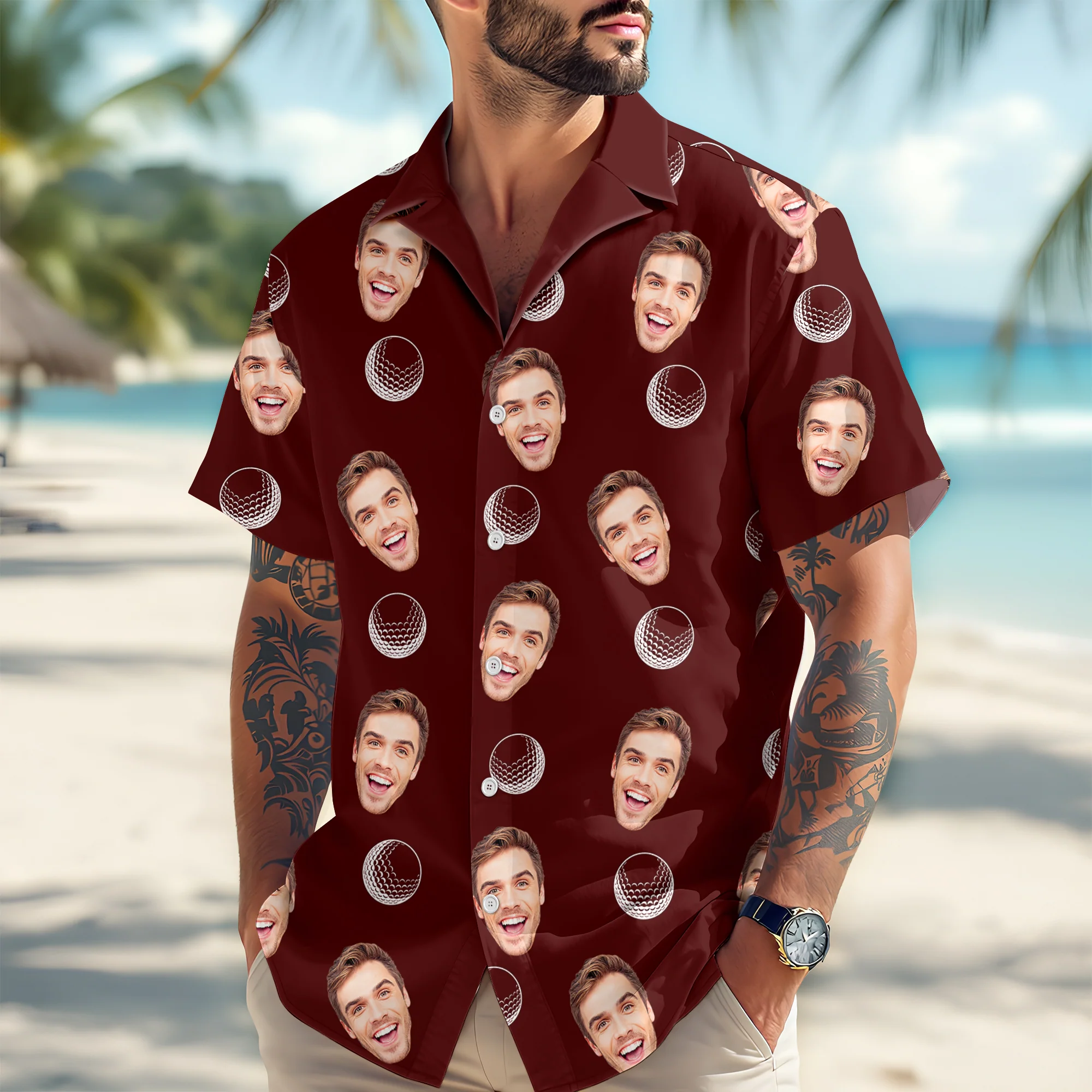 Custom Face Photo Hawaii Shirt Gift For Golf Lovers TH10 898189 - Image 3
