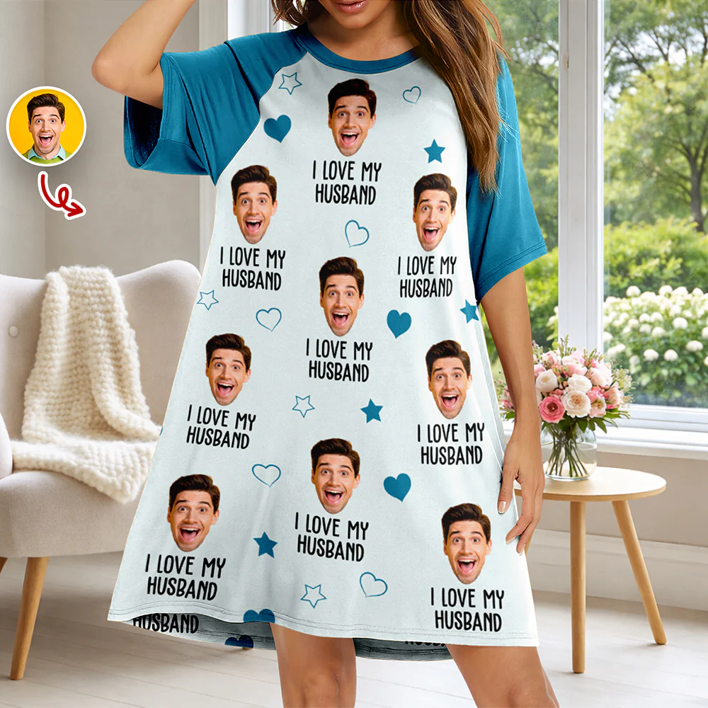 Custom Face Photo I Love My Husband Nightgown LM32 899661 - Image 3