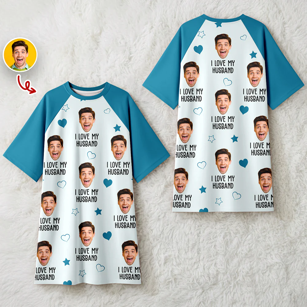 Custom Face Photo I Love My Husband Nightgown LM32 899661 - Image 4