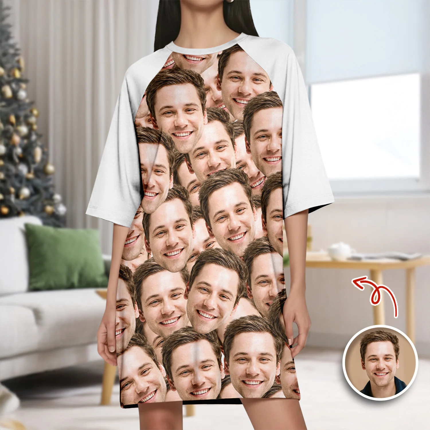 Custom Face Photo Raglan Nightgown TH10 898331 - Image 5