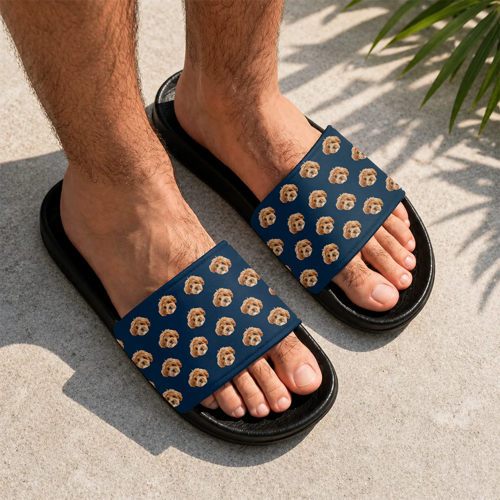 Custom Face Photo Summer Slide Sandals Gift For Pet Lovers TH10 170019 - Image 6