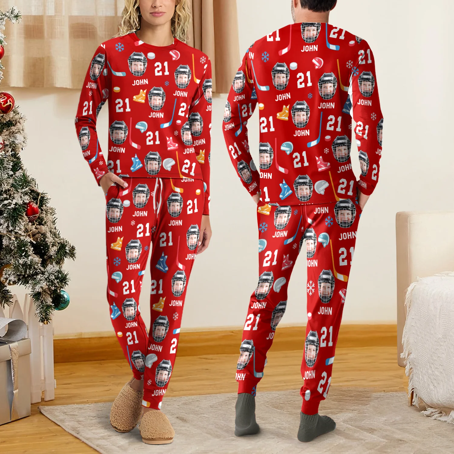 Custom Face Photo With Hockey Sport Sleepwear HO82 900046 - Image 6