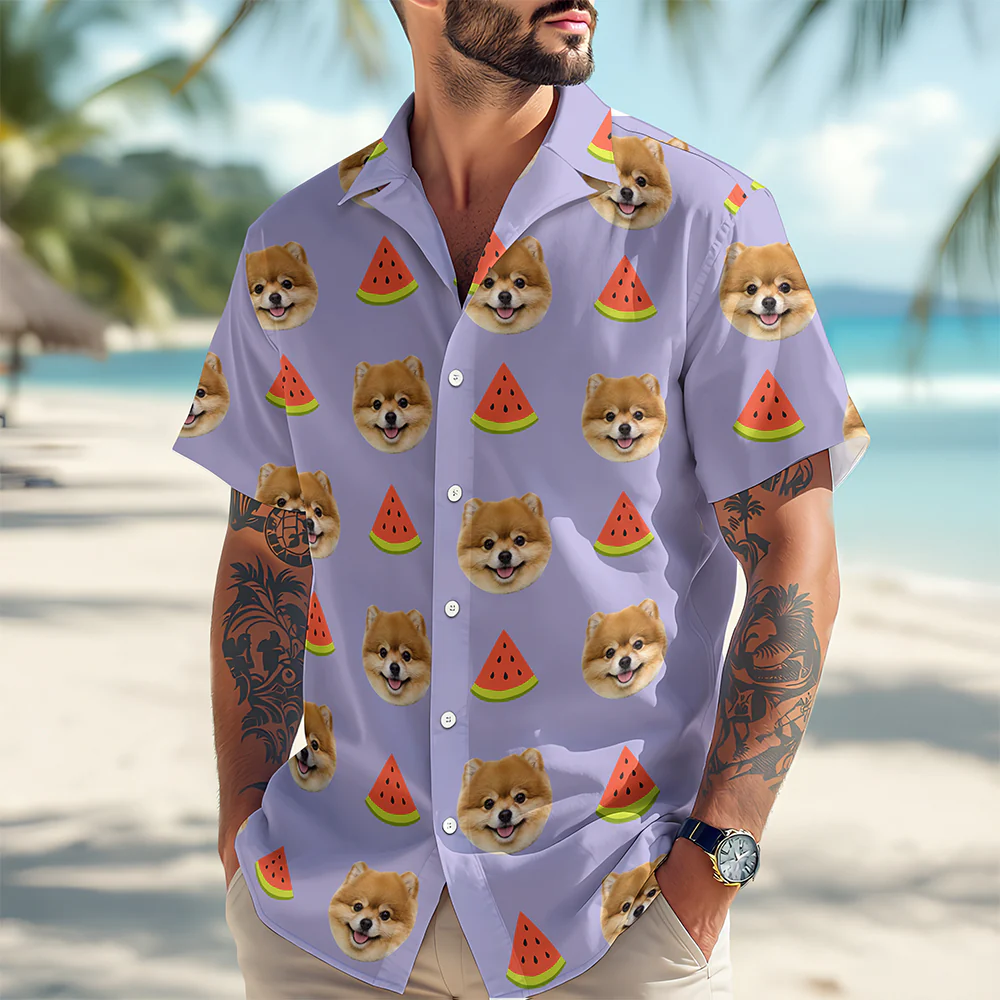 Custom Face Photo With Icon Hawaii shirt Gift For Dog Lovers CH07 911014 - Image 6