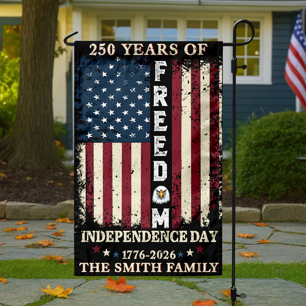 Custom Family Name 250 Years of Freedom 1776-2026 Independence Day Patriotic Garden Flag HO82 900940 - Image 3
