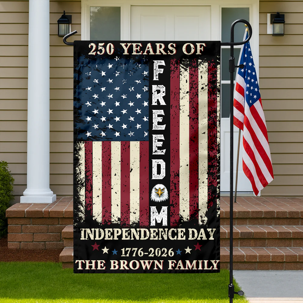 Custom Family Name 250 Years of Freedom 1776-2026 Independence Day Patriotic Garden Flag HO82 900940 - Image 5