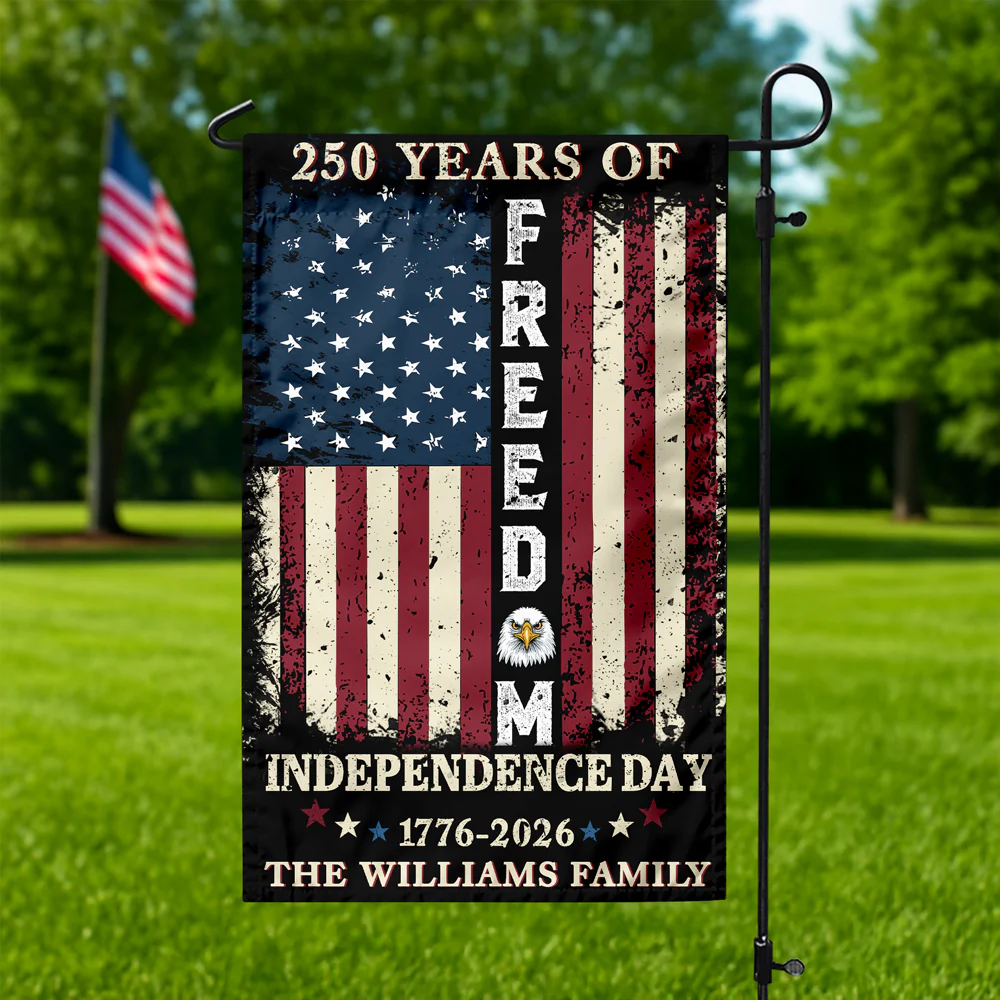 Custom Family Name 250 Years of Freedom 1776-2026 Independence Day Patriotic Garden Flag HO82 900940 - Image 7