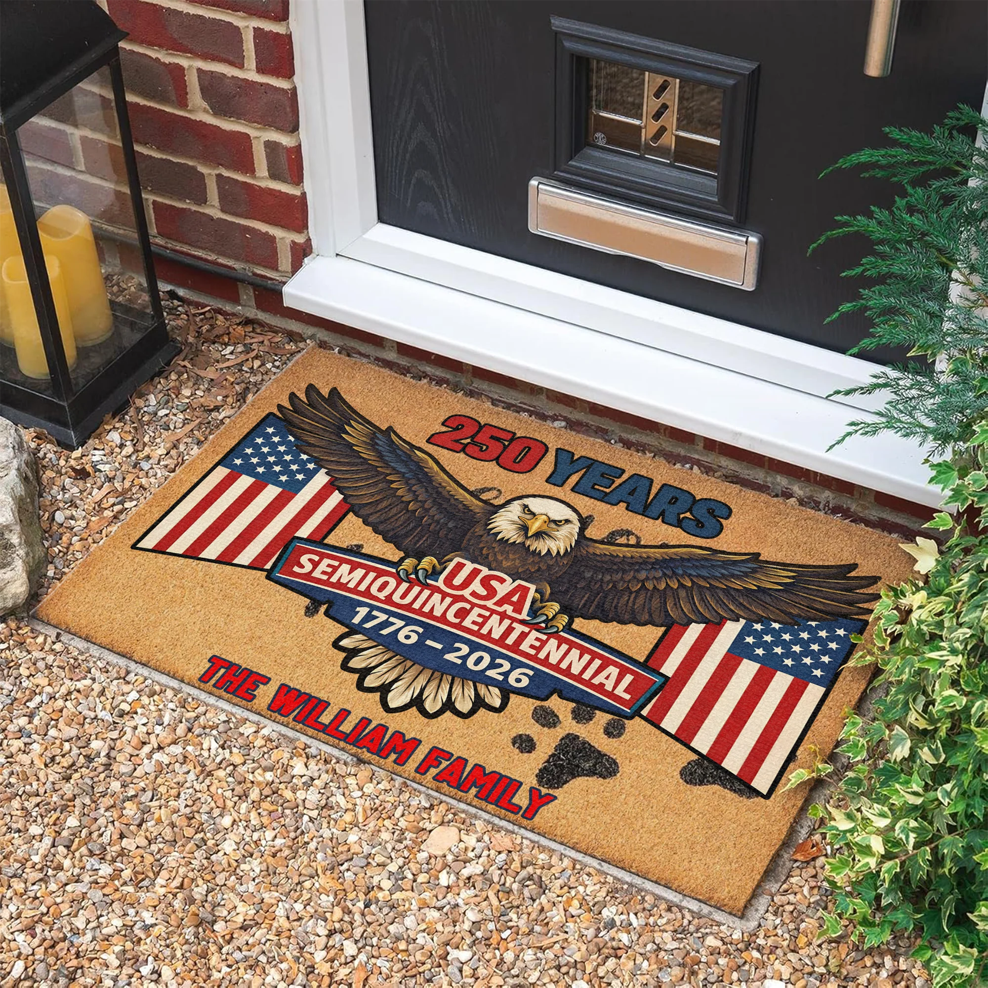 Custom Family Name 250 Years USA Semiquincentennial 1776–2026 Doormat TH10 898437 - Image 2