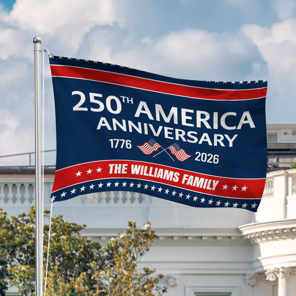 Custom Family Name 250th Anniversary 1776-2026 America Banner House Flag HA75 920342 - Image 5