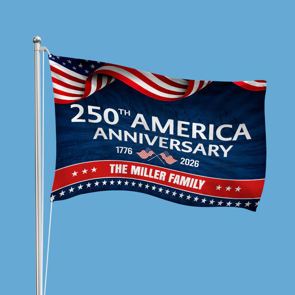 Custom Family Name 250th Anniversary 1776-2026 America Banner House Flag HA75 920342 - Image 6