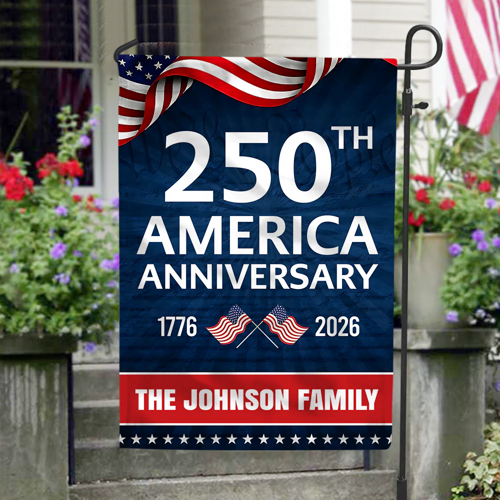 Custom Family Name 250th Anniversary 1776-2026 America Garden Flag HA75 920344 - Image 3