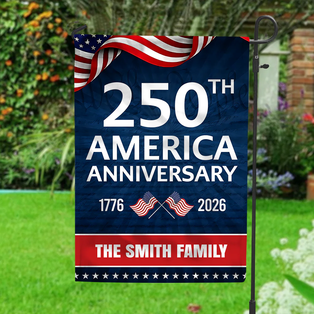 Custom Family Name 250th Anniversary 1776-2026 America Garden Flag HA75 920344 - Image 5