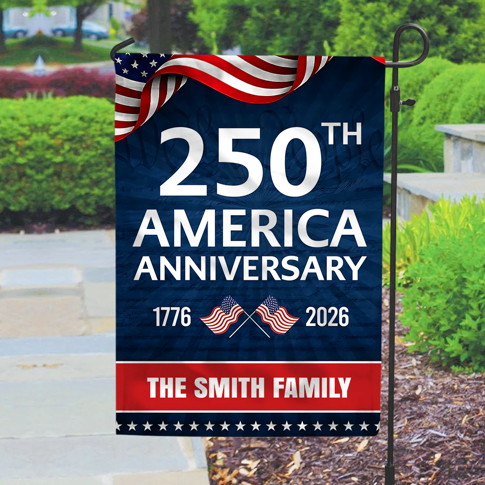 Custom Family Name 250th Anniversary 1776-2026 America Garden Flag HA75 920344 - Image 6