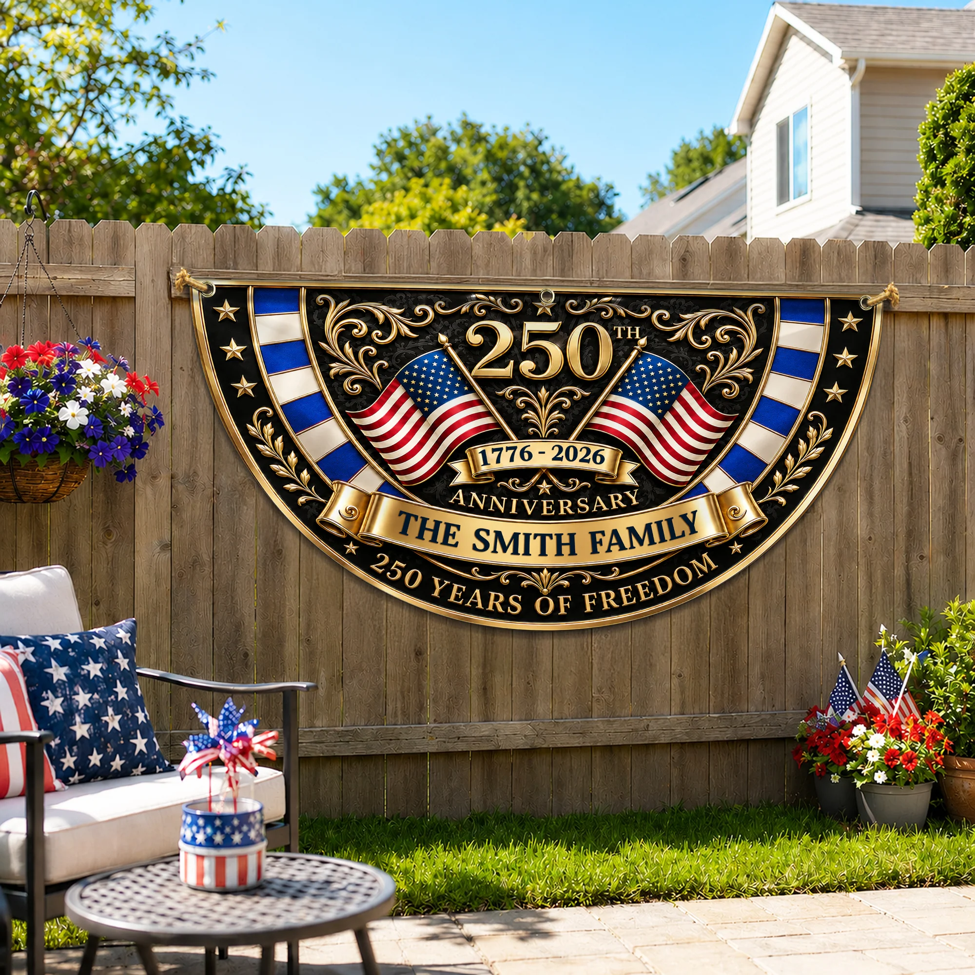 Custom Family Name 250th Anniversary 250 Years Of Freedom Non-Pleated Fan Flag LM32 669337 - Image 5