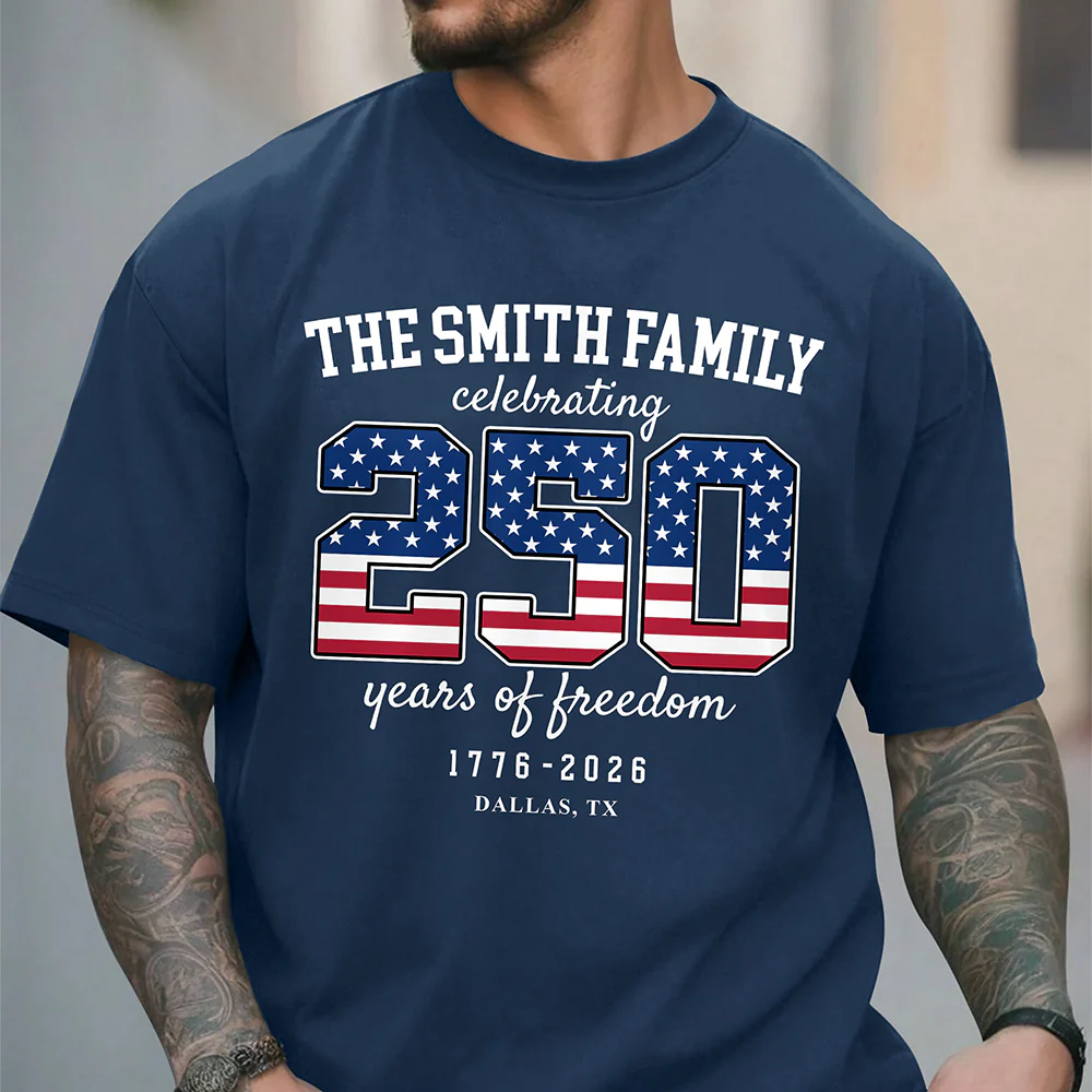 Custom Family Name Celebrating 250 Years Of Freedom 1776-2026 Comfort Shirt TH10 170241 - Image 3