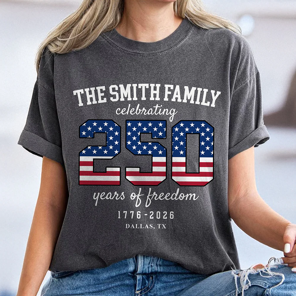 Custom Family Name Celebrating 250 Years Of Freedom 1776-2026 Comfort Shirt TH10 170241 - Image 4