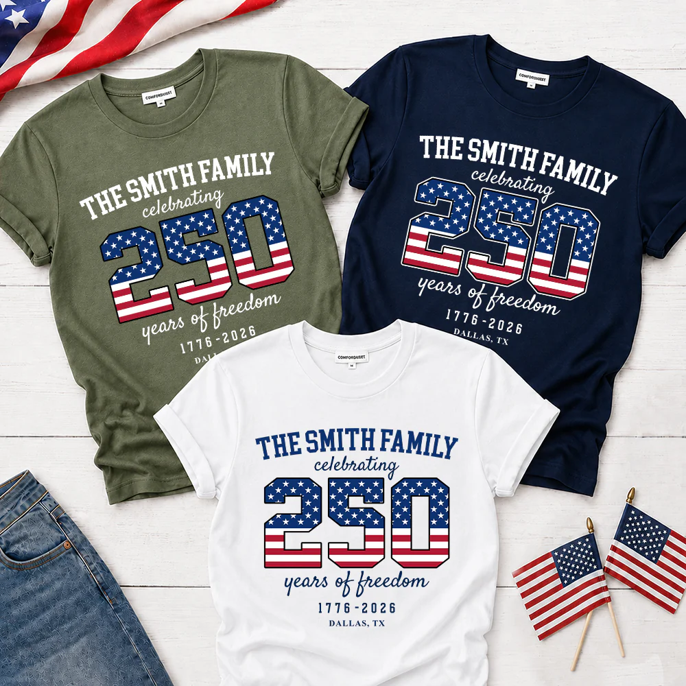 Custom Family Name Celebrating 250 Years Of Freedom 1776-2026 Comfort Shirt TH10 170241 - Image 7